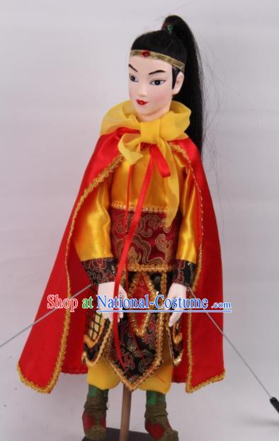 Traditional Chinese Handmade General Yue Fei Puppet Marionette Puppets String Puppet Wooden Image Arts Collectibles