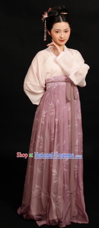 Chinese Traditional Song Dynasty Aristocratic Mistress Hanfu Dress Ancient Drama Nobility Silk Replica Costumes for Women