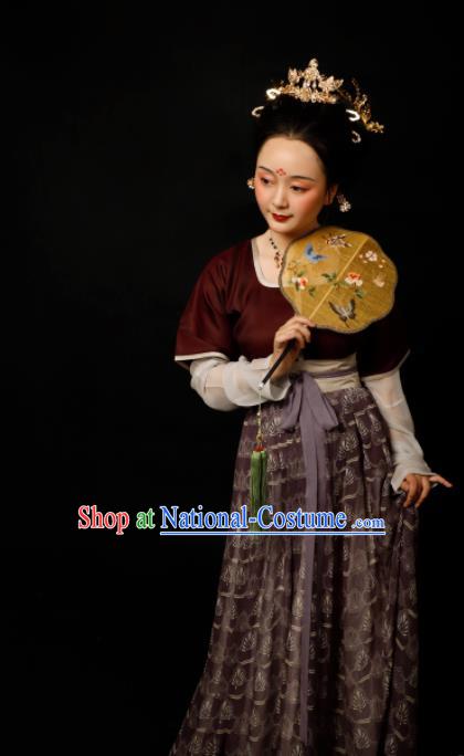 Chinese Traditional Tang Dynasty Imperial Consort Hanfu Dress Ancient Drama Court Lady Replica Costumes for Women