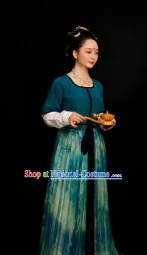 Chinese Traditional Tang Dynasty Palace Maidservant Hanfu Dress Ancient Drama Court Lady Replica Costumes for Women