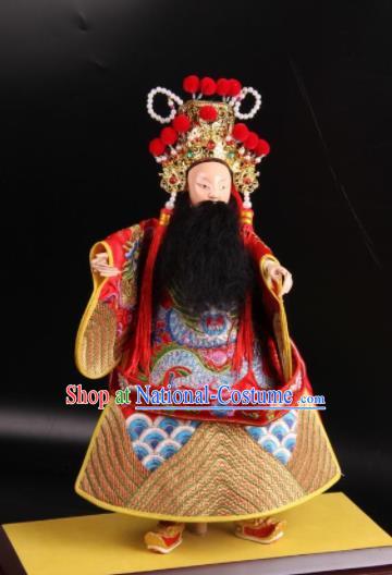 Traditional Chinese Handmade Emperor Liu Bei Puppet Marionette Puppets String Puppet Wooden Image Arts Collectibles