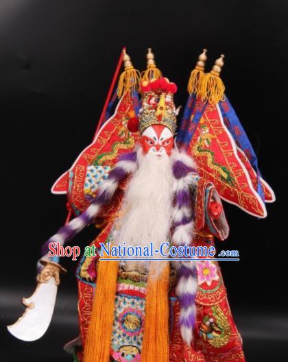 Traditional Chinese Handmade General Huang Gai Puppet Marionette Puppets String Puppet Wooden Image Arts Collectibles