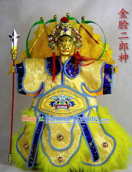 Chinese Traditional General God Erlang Marionette Puppets Handmade Puppet String Puppet Wooden Image Arts Collectibles