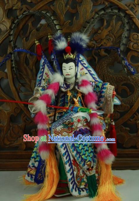 Chinese Traditional General Lv Bu Marionette Puppets Handmade Puppet String Puppet Wooden Image Arts Collectibles