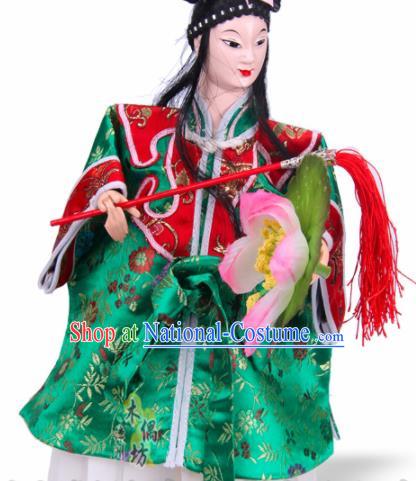 Traditional Chinese Eight Immortings Lan Caihe Marionette Puppets Handmade Puppet String Puppet Wooden Image Arts Collectibles