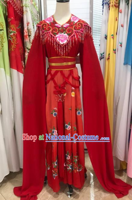 Traditional Chinese Handmade Beijing Opera Diva Costumes Ancient Peri Red Dress for Women