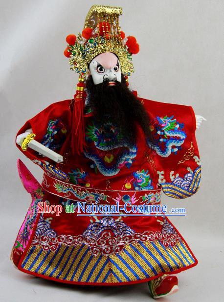 Traditional Chinese Red Emperor Marionette Puppets Handmade Puppet String Puppet Wooden Image Arts Collectibles