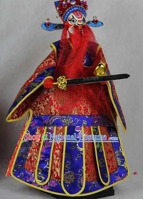 Traditional Chinese Red Prime Minister Marionette Puppets Handmade Puppet String Puppet Wooden Image Arts Collectibles