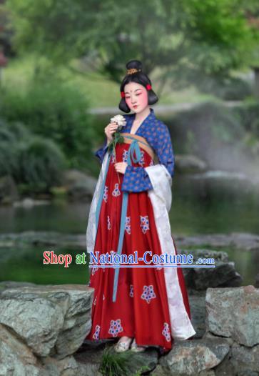 Chinese Traditional Tang Dynasty Court Lady Hanfu Dress Ancient Las Meninas Replica Costumes for Women