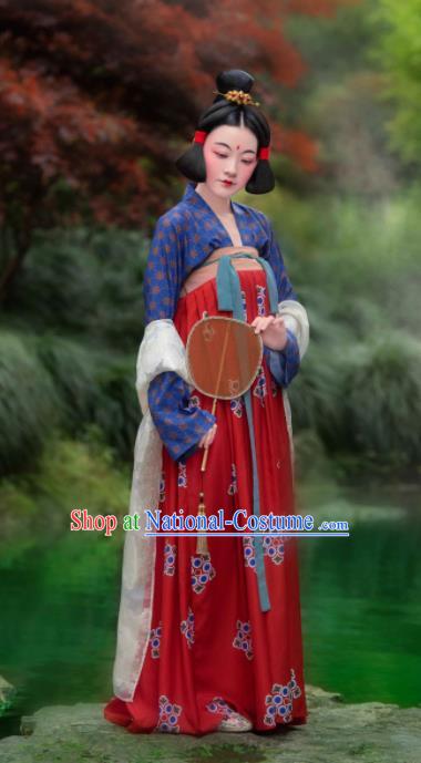 Chinese Traditional Tang Dynasty Court Lady Hanfu Dress Ancient Las Meninas Replica Costumes for Women