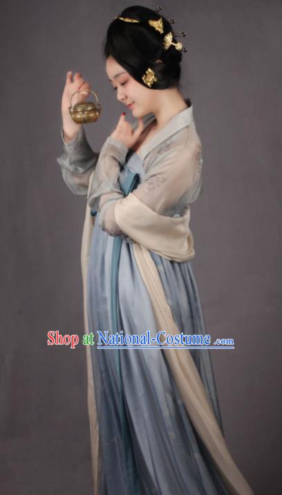 Chinese Traditional Tang Dynasty Court Maid Hanfu Dress Ancient Palace Maidservants Replica Costumes for Women