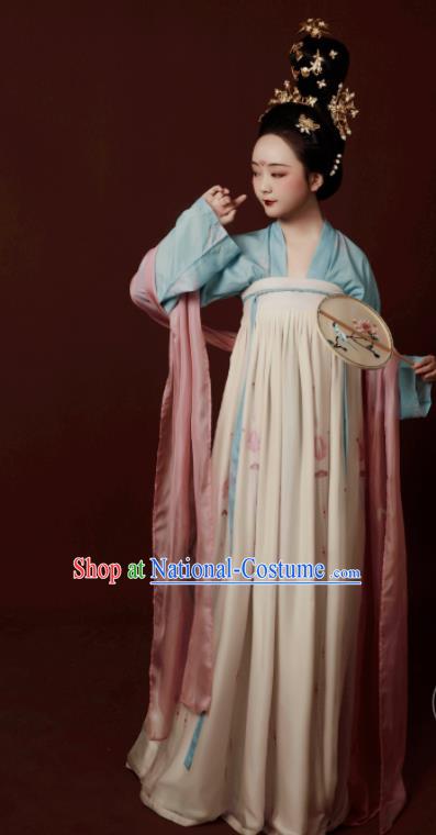 Traditional Chinese Tang Dynasty Court Maidservants Hanfu Dress Ancient Palace Lady Replica Costumes for Women