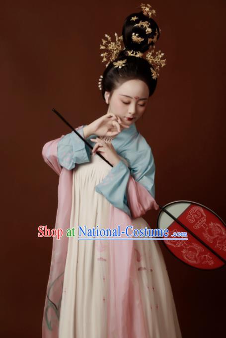 Traditional Chinese Tang Dynasty Court Maidservants Hanfu Dress Ancient Palace Lady Replica Costumes for Women