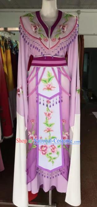 Traditional Chinese Handmade Beijing Opera Diva Costumes Ancient Peri Princess Purple Dress for Women