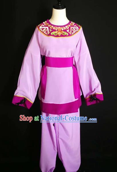 Traditional Chinese Huangmei Opera Servant Purple Costumes Ancient Livehand Clothing for Men