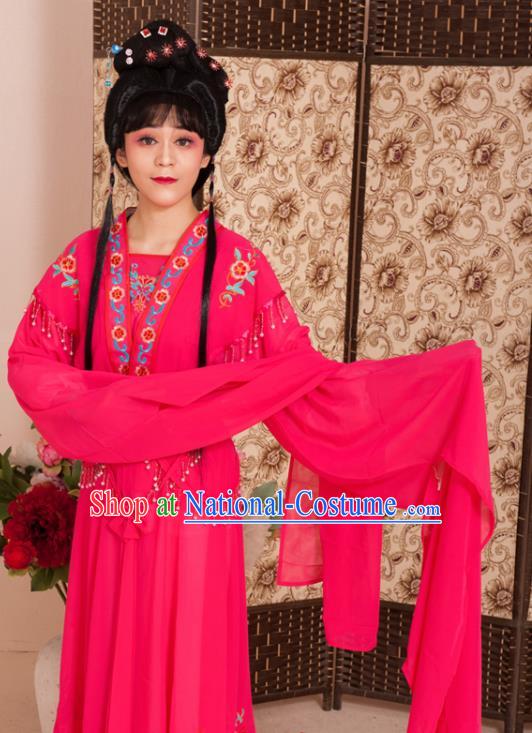 Handmade Traditional Chinese Beijing Opera Diva Rosy Dress Ancient Nobility Lady Costumes for Women