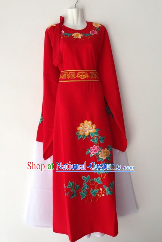 Traditional Chinese Huangmei Opera Niche Red Robe Ancient Gifted Scholar Costume for Men