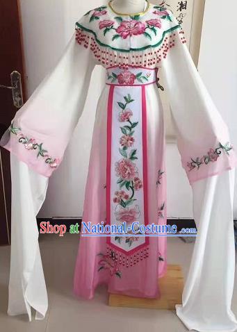 Handmade Traditional Chinese Beijing Opera Princess Pink Clothing Ancient Court Lady Costumes for Women