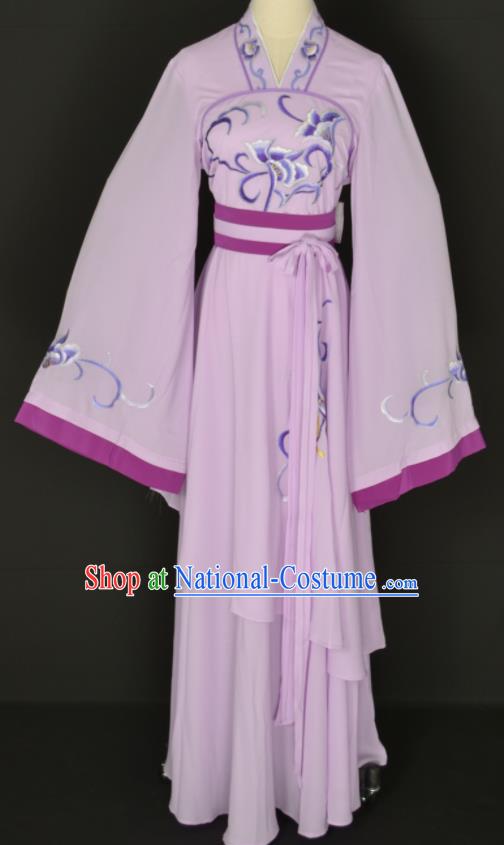 Handmade Traditional Chinese Beijing Opera Hua Tan Lilac Dress Ancient Court Maid Costumes for Women