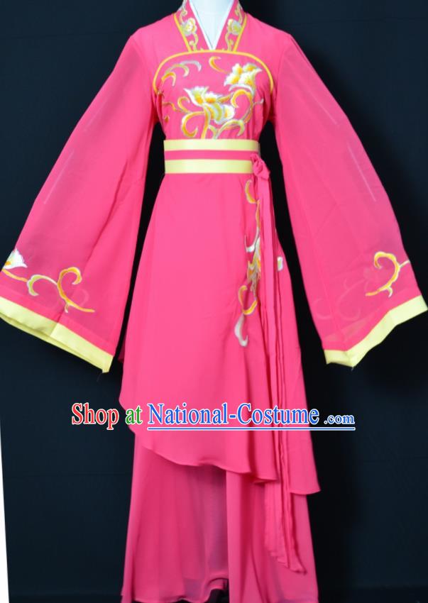 Handmade Traditional Chinese Beijing Opera Hua Tan Rosy Dress Ancient Court Maid Costumes for Women