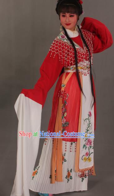 Traditional Chinese Beijing Opera Actress Red Dress Ancient Court Princess Costumes for Women