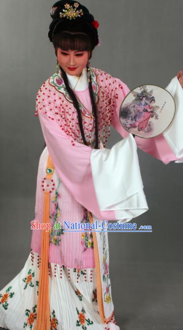 Traditional Chinese Beijing Opera Actress Light Pink Dress Ancient Court Princess Costumes for Women