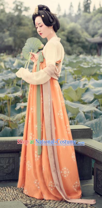 Traditional Chinese Tang Dynasty Court Lady Hanfu Dress Ancient Palace Maidservant Replica Costumes for Women