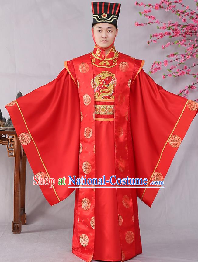 Traditional Chinese Tang Dynasty Prince Wedding Hanfu Clothing Ancient Drama Bridegroom Replica Costumes for Men