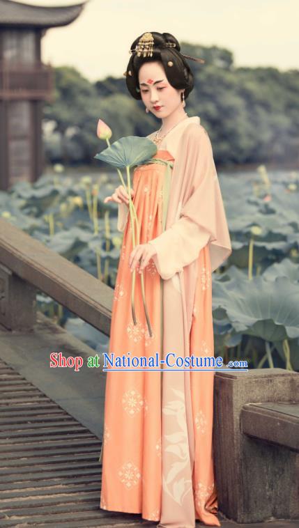 Traditional Chinese Tang Dynasty Court Lady Hanfu Dress Ancient Palace Maidservant Replica Costumes for Women