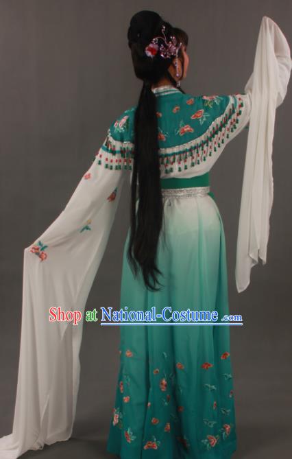 Traditional Chinese Peking Opera Actress Zhu Yingtai Green Dress Ancient Aristocratic Miss Costume for Women