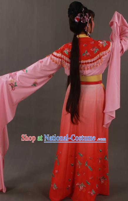 Traditional Chinese Peking Opera Actress Zhu Yingtai Red Dress Ancient Aristocratic Miss Costume for Women