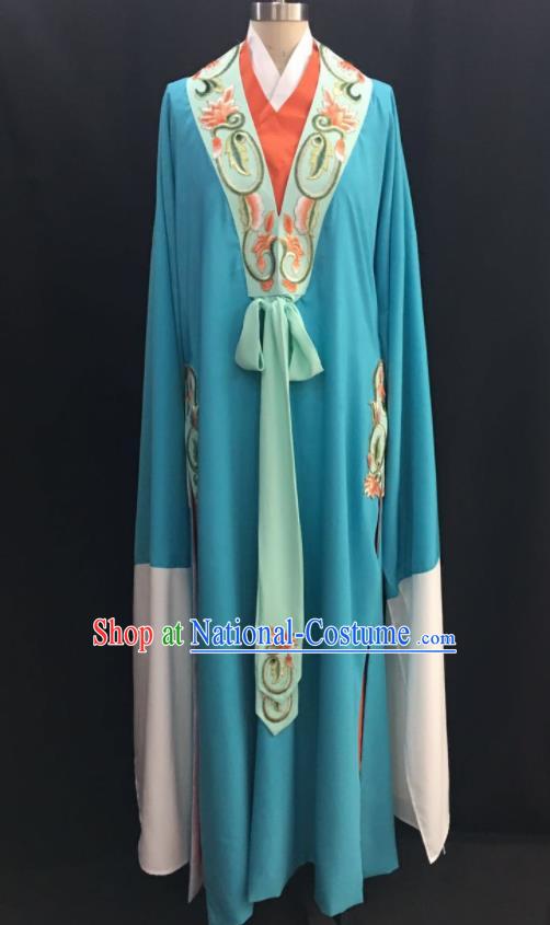 Traditional Chinese Huangmei Opera Niche Blue Robe Ancient Romance of the Western Chamber Scholar Costume for Men