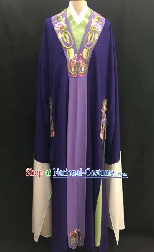 Traditional Chinese Huangmei Opera Niche Purple Robe Ancient Romance of the Western Chamber Scholar Costume for Men