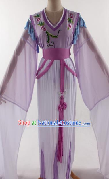 Traditional Chinese Shaoxing Opera Young Lady Purple Dress Ancient Peking Opera Diva Costume for Women