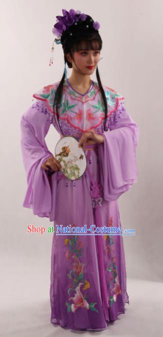 Traditional Chinese Peking Opera Diva Purple Dress Ancient Goddess Princess Costume for Women