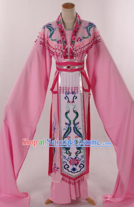 Traditional Chinese Shaoxing Opera Seven Fairy Light Pink Dress Ancient Peking Opera Diva Costume for Women