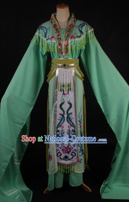 Traditional Chinese Shaoxing Opera Seven Fairy Green Dress Ancient Peking Opera Diva Costume for Women