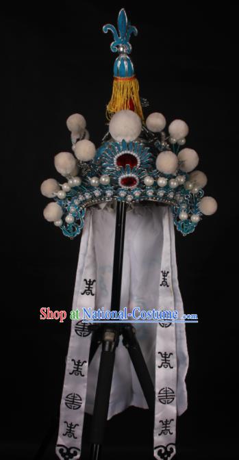 Traditional Chinese Shaoxing Opera Takefu Hat Ancient Soldier Helmet Headwear for Men