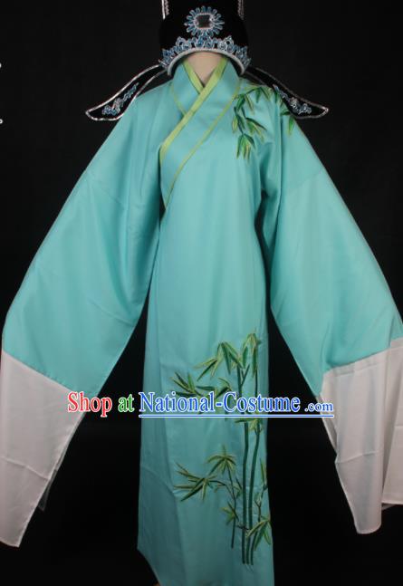 Traditional Chinese Shaoxing Opera Niche Blue Robe Ancient Gifted Scholar Embroidered Costume for Men