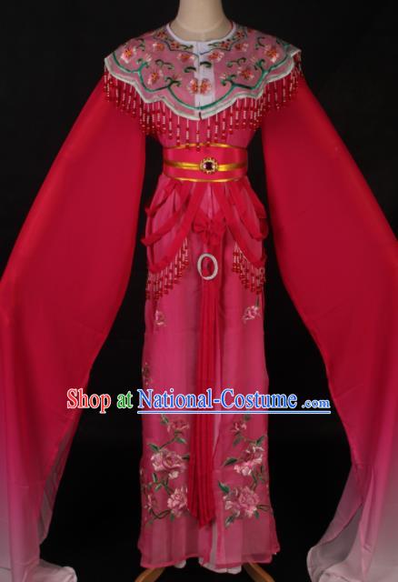 Traditional Chinese Shaoxing Opera Princess Rosy Dress Ancient Peking Opera Diva Fairy Costume for Women