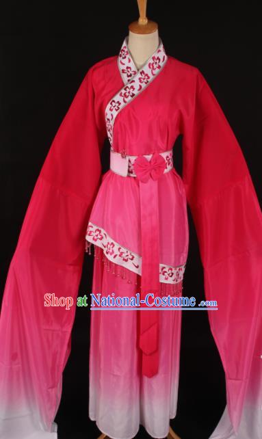 Chinese Traditional Shaoxing Opera Rosy Dress Ancient Peking Opera Maidservant Xi Shi Costume for Women