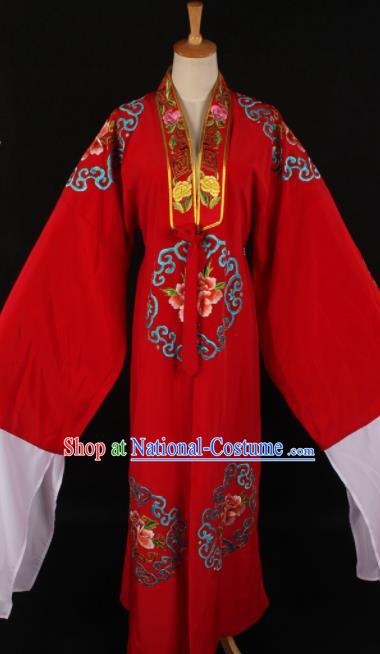 Traditional Chinese Shaoxing Opera Niche Red Gown Ancient Gifted Scholar Costume for Men