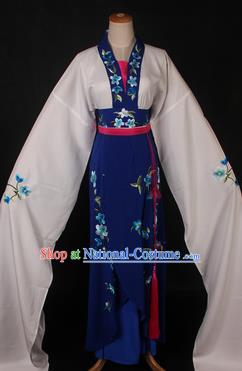 Traditional Chinese Shaoxing Opera Actress Royalblue Dress Ancient Peking Opera Rich Lady Costume for Women