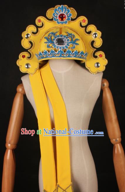 Traditional Chinese Shaoxing Opera Niche Yellow Hat Ancient Scholar Headwear for Men