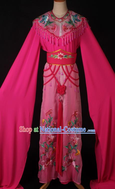 Traditional Chinese Shaoxing Opera Peri Princess Rosy Dress Ancient Peking Opera Diva Costume for Women