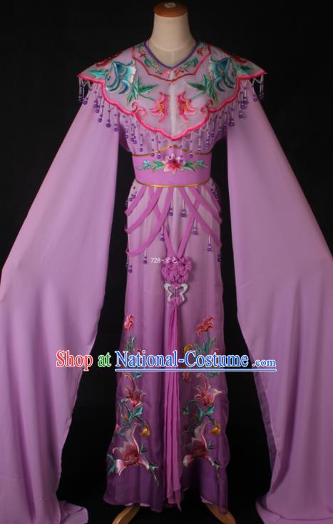 Traditional Chinese Shaoxing Opera Peri Princess Purple Dress Ancient Peking Opera Diva Costume for Women