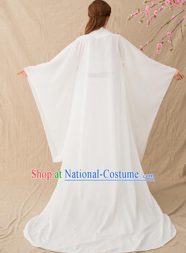 Chinese Ancient Drama Princess Goddess White Hanfu Dress Traditional Tang Dynasty Imperial Consort Replica Costumes for Women