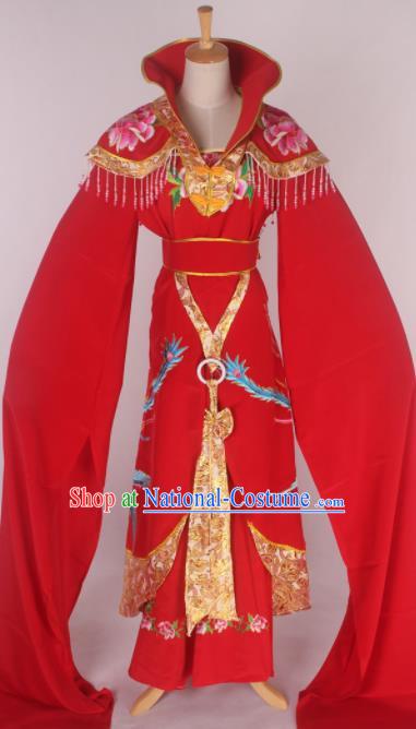 Chinese Traditional Shaoxing Opera Queen Red Dress Ancient Peking Opera Actress Costume for Women