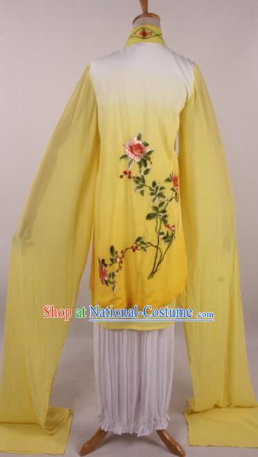 Chinese Traditional Shaoxing Opera Buddhist Nun Yellow Dress Ancient Peking Opera Actress Costume for Women