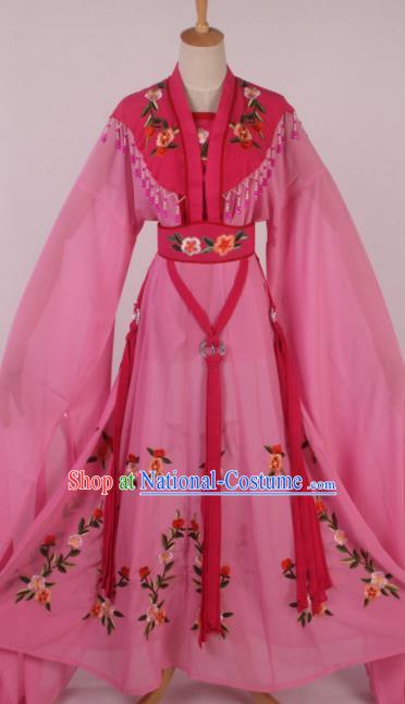 Chinese Traditional Shaoxing Opera Seven Fairies Rosy Dress Ancient Peking Opera Actress Costume for Women